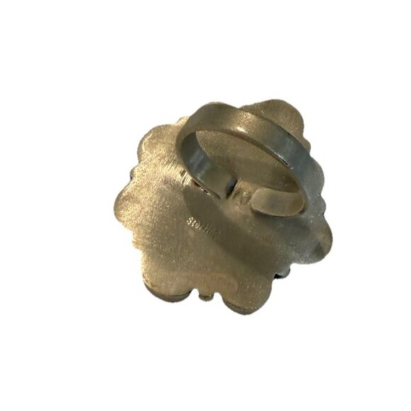 Sonoran Mountain Turquoise Southwestern Cluster Sterling Silver Statement Ring - Picture 10 of 12